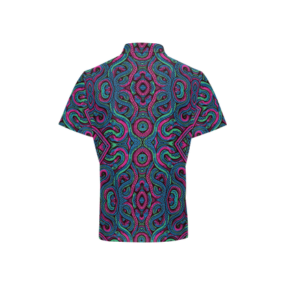 Men's Classic Fit Short-Sleeve Polo Shirt - DISCO SNAKES