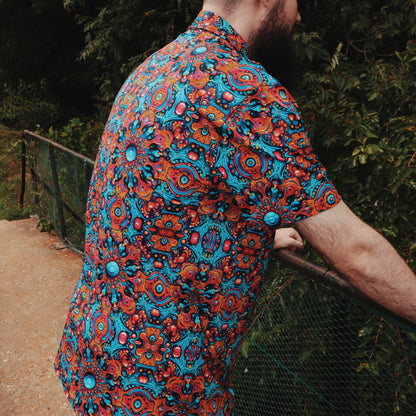 Men's Classic Fit Short-Sleeve Polo Shirt - CITRUS FLOWERS