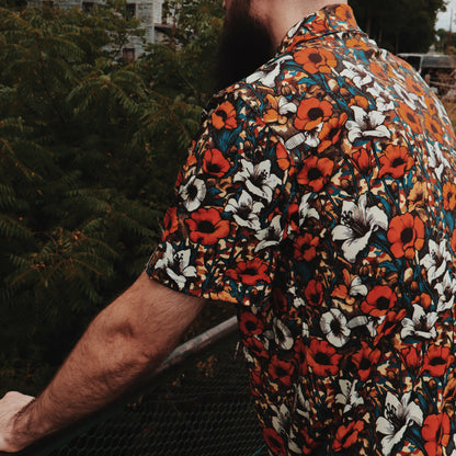Men's Classic Fit Short-Sleeve Polo Shirt - DESERT FLOWERS