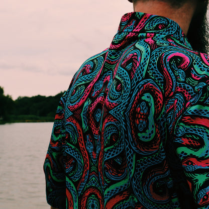 Men's Classic Fit Short-Sleeve Polo Shirt - DISCO SNAKES
