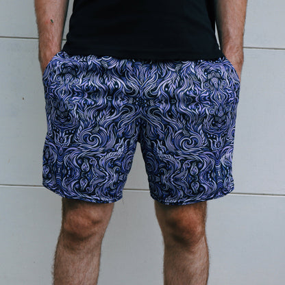 Unisex Mesh Shorts - PURP FIRE