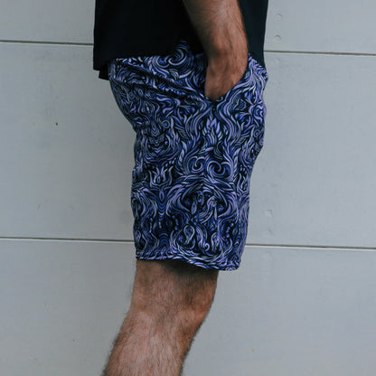 Unisex Mesh Shorts - PURP FIRE