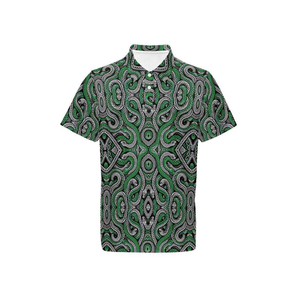 Men's Classic Fit Short-Sleeve Polo Shirt - SLITHERIN SNAKES