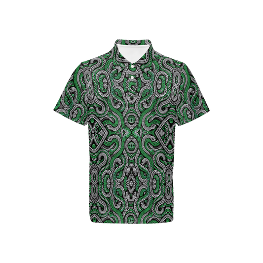 Men's Classic Fit Short-Sleeve Polo Shirt - SLITHERIN SNAKES