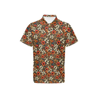 Men's Classic Fit Short-Sleeve Polo Shirt - DESERT FLOWERS