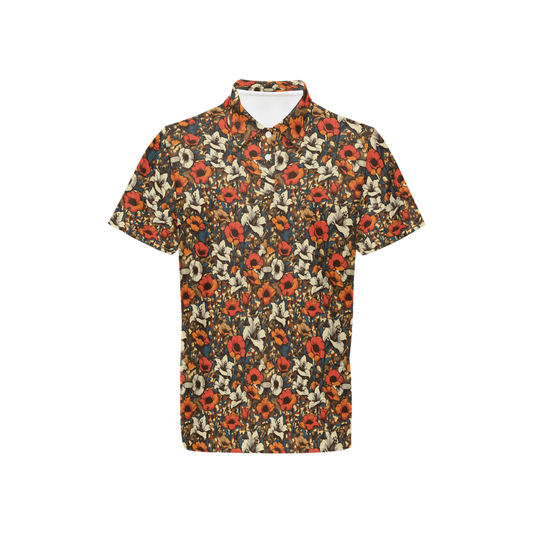 Men's Classic Fit Short-Sleeve Polo Shirt - DESERT FLOWERS