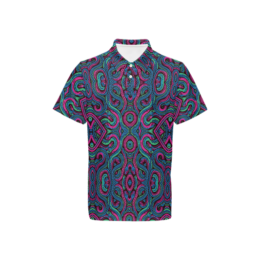 Men's Classic Fit Short-Sleeve Polo Shirt - DISCO SNAKES