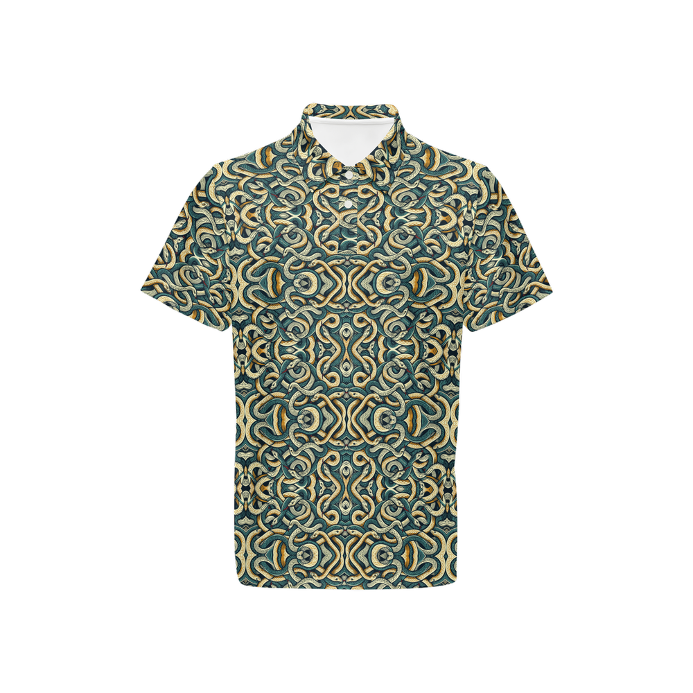 Men's Classic Fit Short-Sleeve Polo Shirt - KNOTTY SNAKES