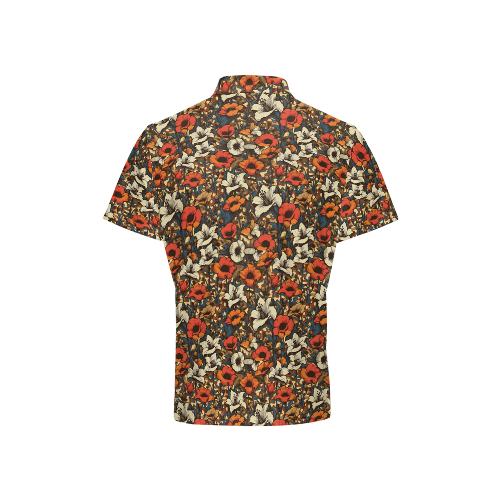 Men's Classic Fit Short-Sleeve Polo Shirt - DESERT FLOWERS