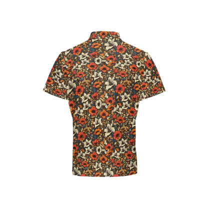 Men's Classic Fit Short-Sleeve Polo Shirt - DESERT FLOWERS