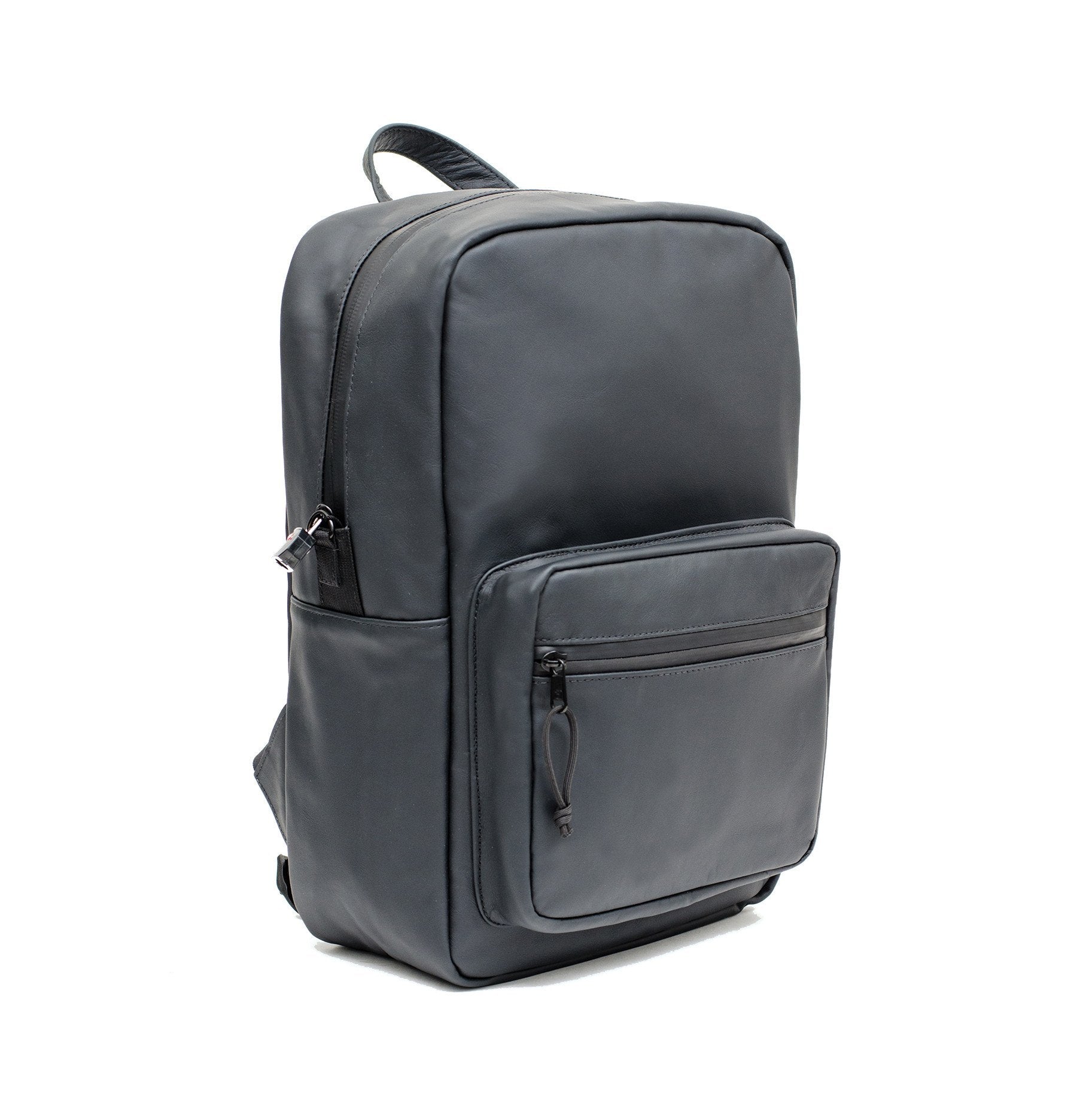 Flat discount leather backpack